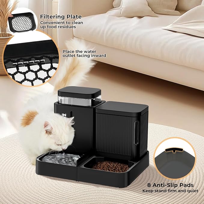 Gravity Cat Feeder and Water Dispenser, 2 in 1 Automatic Cat Feeder - Image 4