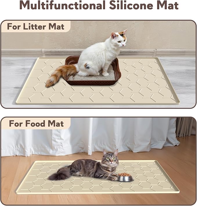 Silicone Cat Litter Trapping Mat, Large Waterproof 34" X 22" Cat Litter Box Mat - Image 6