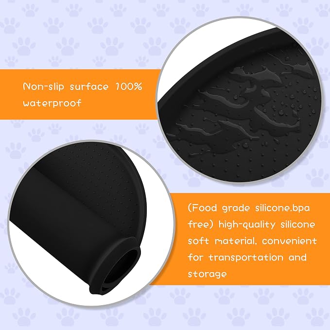 100% Waterproof 1.0" Raised Edge BPA Free Silicone Dog Food Mat, Pet Cat - Image 3
