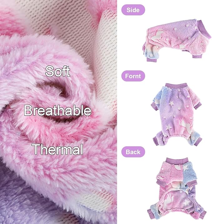 Dog Sweaters Small Girl Warm Fleece Pajamas, Cute Extra Small Dog Clothes - Image 6