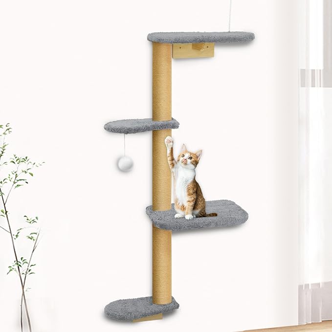 Wall Mounted Cat Wall Shelves and Climbing Tree by PELUOMOZ