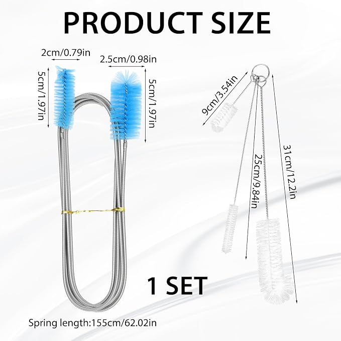 79” Flexible Pipe Cleaner Brush Set, Dual-Ended and Extra-Long Stainless Steel - Image 3