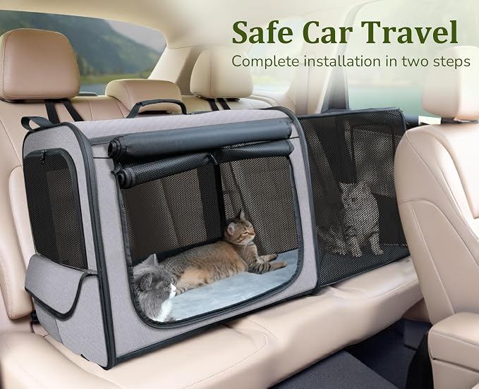 Pecute Dog Car Carrier Stable and Light Weight, Expandable Extra Space Dog - Image 4