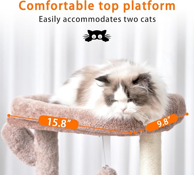 Heybly Cat Tree, 39.4 Inches Tower Condo - Image 3