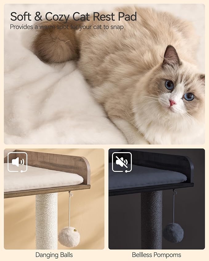 FourFurPets 43.7" Cat Tree, Modern Cat Tree Tower, Cat Tower - Image 6