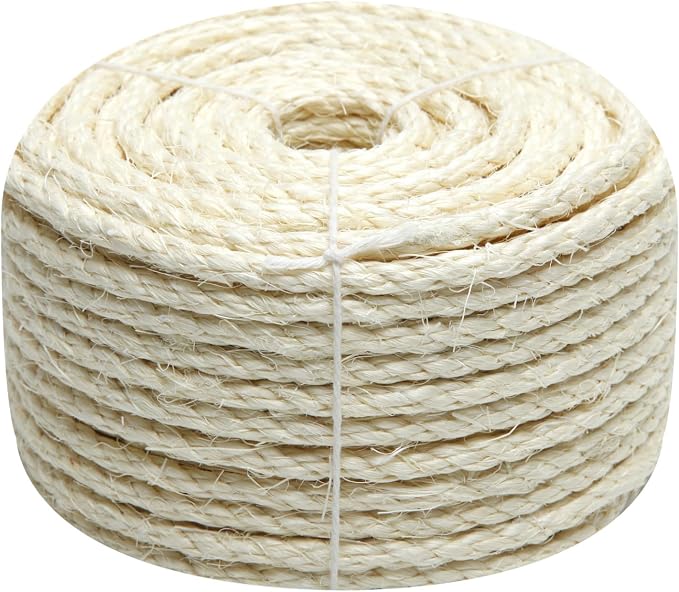 Natural Sisal Rope 1/4 Inch 32-Feet by Juomid