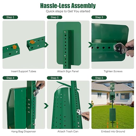 Dog Waste Station Outdoor, Pet Waste Disposal Station Rustproof Aluminum - Image 8
