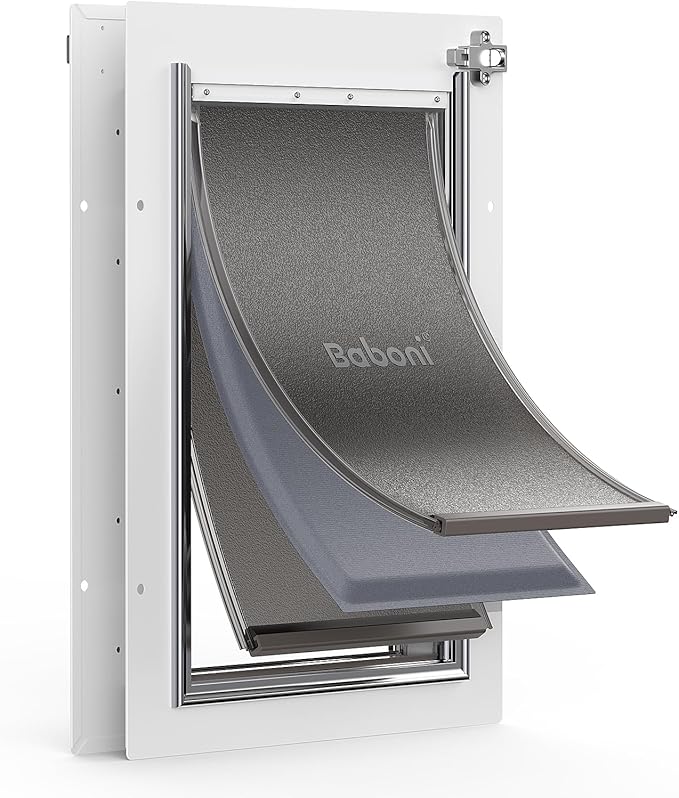 Baboni 3-Flaps Pet Door for Interior and Exterior Doors, Steel Frame and by Baboni
