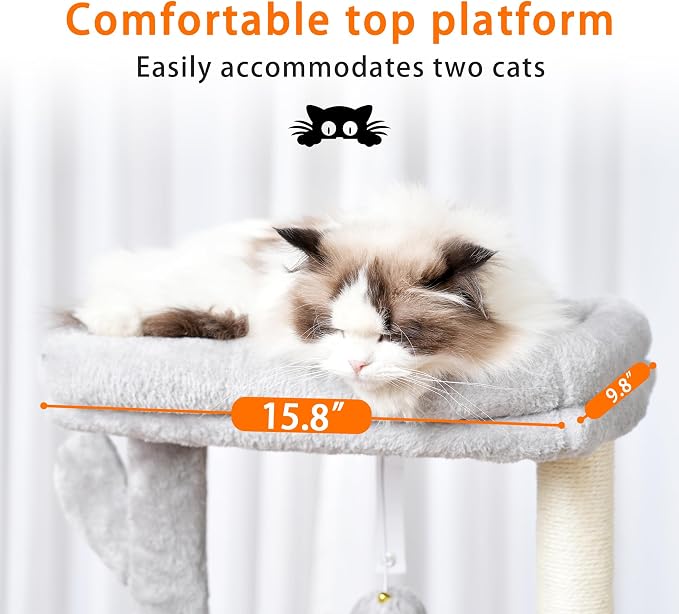 Heybly Cat Tree, 39.4 Inches Tower Condo - Image 4