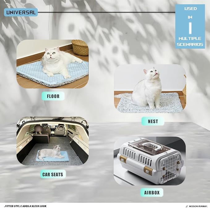 Two Uses'Cat Mat, Self Warming&Cooling Cat Mat.12 * 20in- Cooling Cat Pad - Image 7