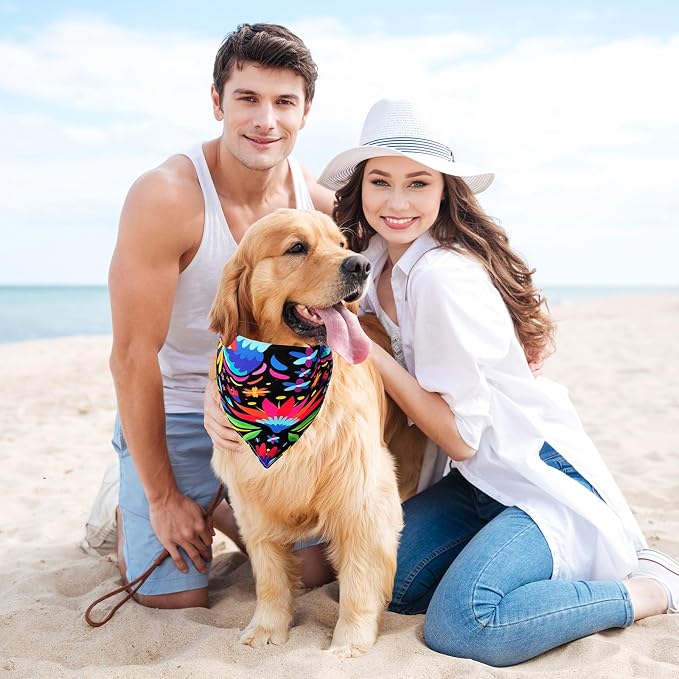 Whaline 2Pcs Mexican Dog Bandana Cinco De Mayo Fiesta Cotton Pet Scarf - Image 6