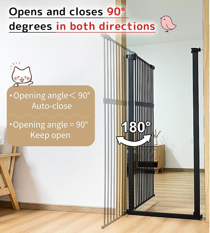 Lumizone Extra Tall Pet Gate 55.12" High Pressure Mounted 63.39"-67.90" Extra - Image 7