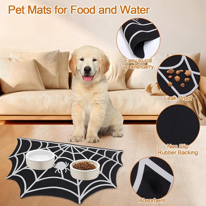 Halloween Pet Mat for Food and Water, Pet Feeding Mat for Dog Cat Bowl - Image 6