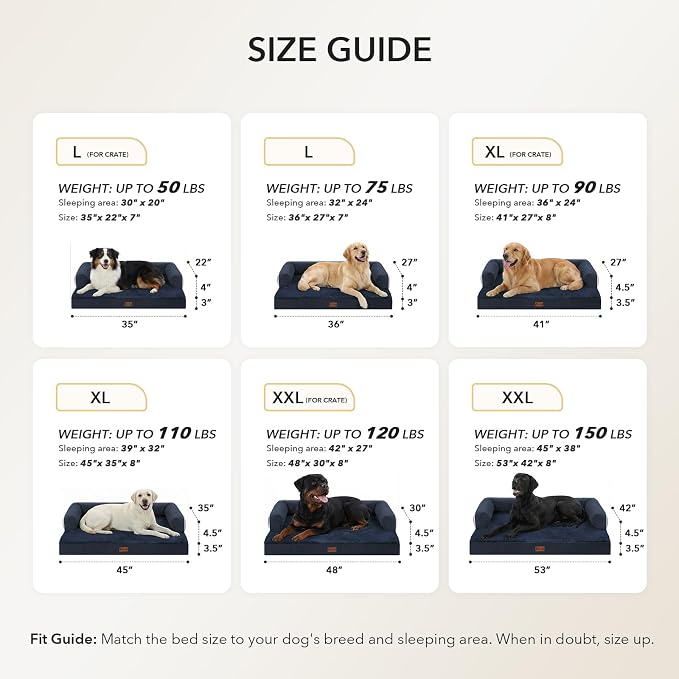 Orthopedic Dog Beds for Large Sized Dogs, Waterproof Egg Crate Foam Medium Dog - Image 5