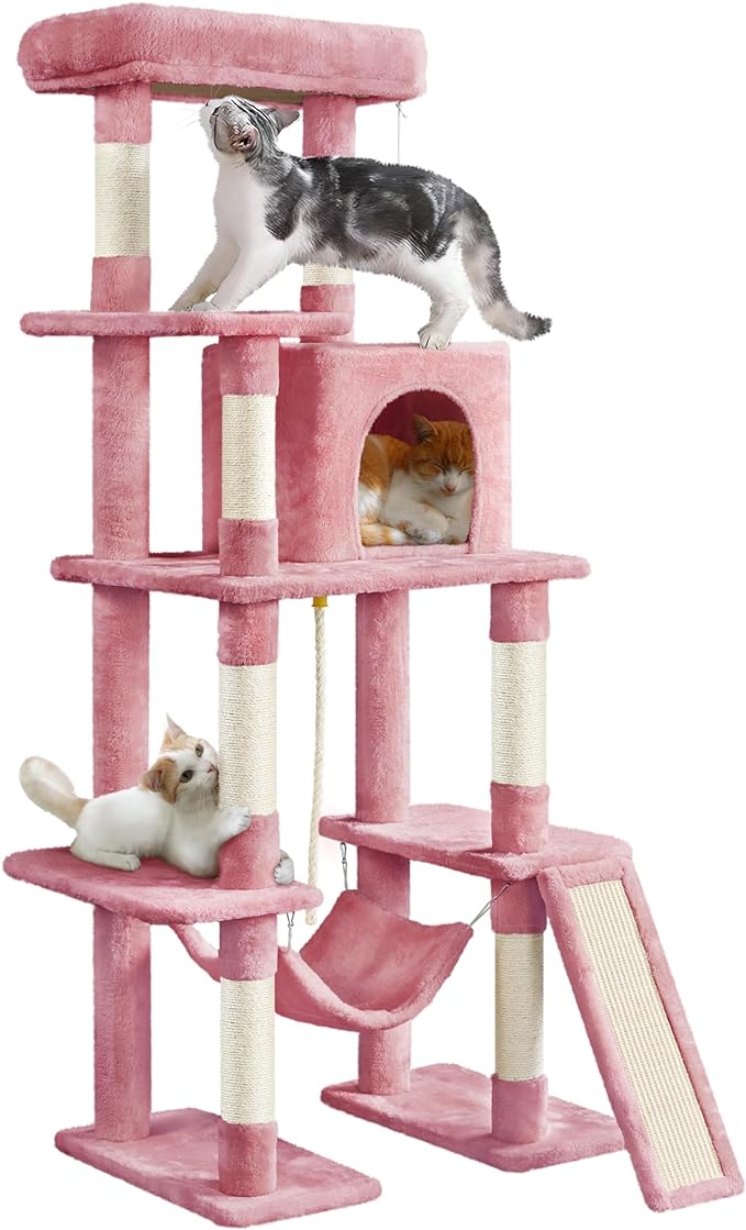 Yaheetech Cat Tree Cat Tower, 63in Multi-Level Kitten Tree w/Sisal-Covered by Yaheetech