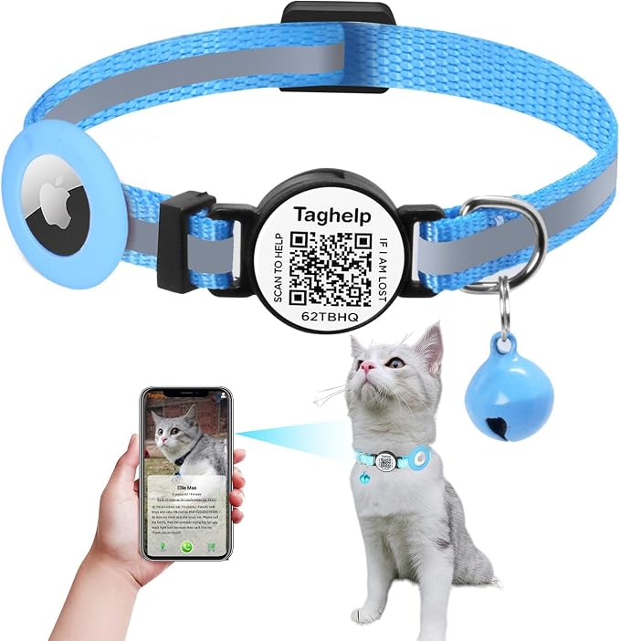 Reflective AirTag Cat Collar, Integrated Cat Collar by Taghelp