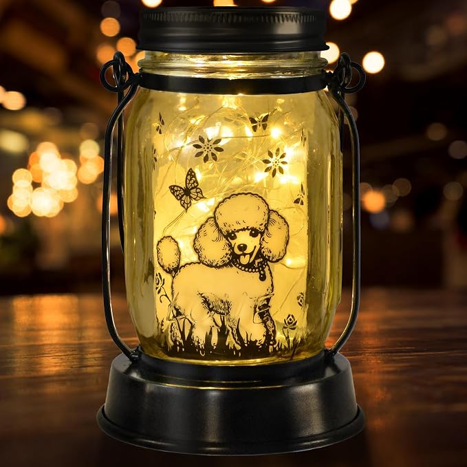kyoryuger Poodle Gifts for Women/Men, Poodle Solar Lanterns Dog Mom Birthday by kyoryuger