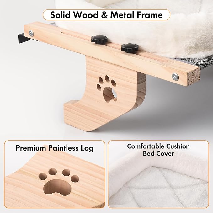 AMOSIJOY Cat Sill Window Perch Sturdy Hammock Window Seat - Image 6