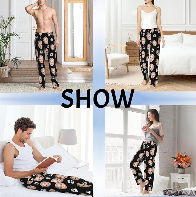 Custom Pajama Pants with Face customized PJ Pants Christmas Valentine gifts - Image 2