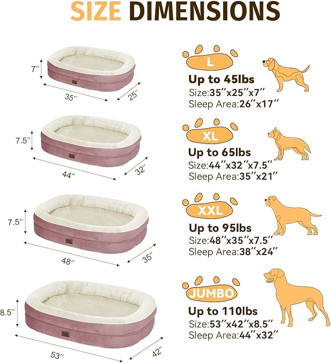 Orthopedic Waterproof Large Dog Bed: Memory Foam Washable Dog Bed - Image 2