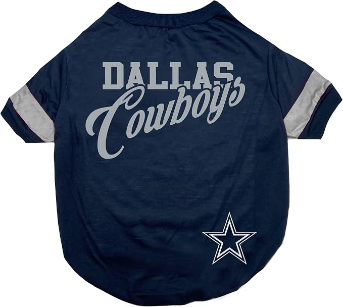 Pets First NFL Dallas Cowboys Dog & Cat T-Shirt, Small. Football Pet Shirt by PETSFIRST