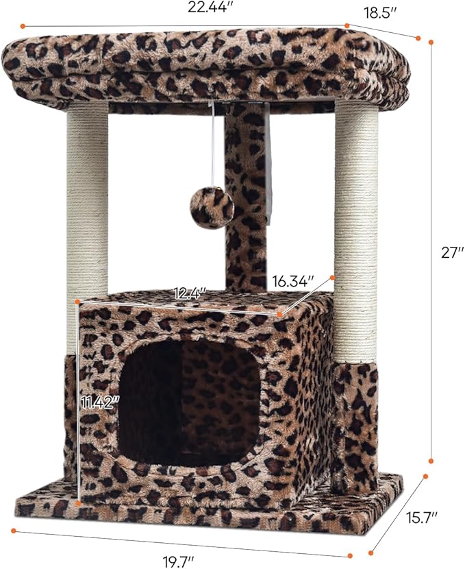 SYANDLVY 27" Cat Tree for Indoor Cats, Activity Tower - Image 3