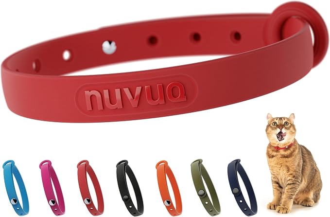 Red Cat Collar - Soft, Comfortable, and Lightweight Breakaway Collar by Nuvuq