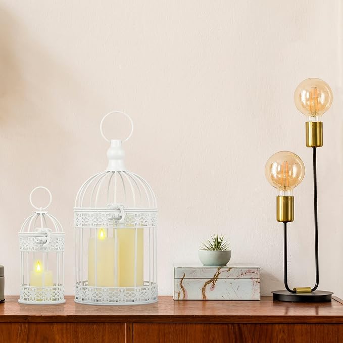 Sliner 4 Pcs Birdcage Candle Holder Valentine Decorative Bird Cages - Image 6