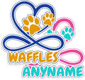 Custom Pet Name Sticker Personalized Text Infinity Heart Pawprint Animal Lovers by SANGAROM
