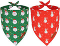ADOGGYGO Christmas Dog Bandanas 2 Pack, Reversible Santa Snowman Xmas Pet Scarf by ADOGGYGO