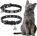 EXPAWLORER Cat Collar for Girl Boy Cats- Adjustable Leather Pet Collar by EXPAWLORER