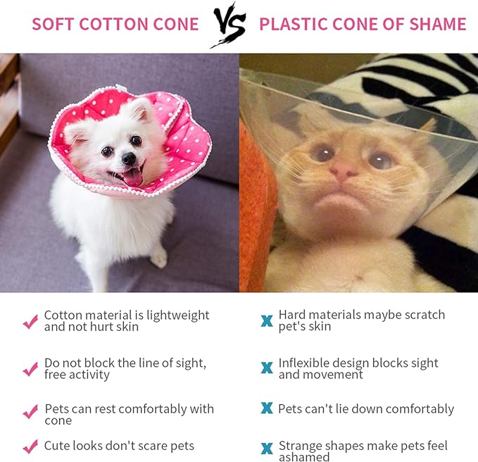 Adjustable Dog Cat Cone, Soft Recovery Cat Cone Collar, Dog Protective Collar - Image 2