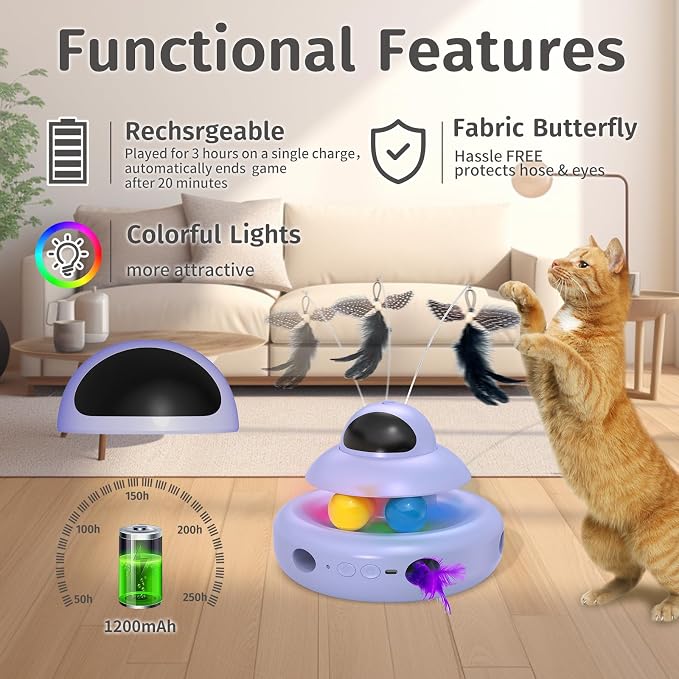 Cat Toy, Cat Toys for Bored Indoor Adult Cats, Electric Flying Butterfly - Image 6