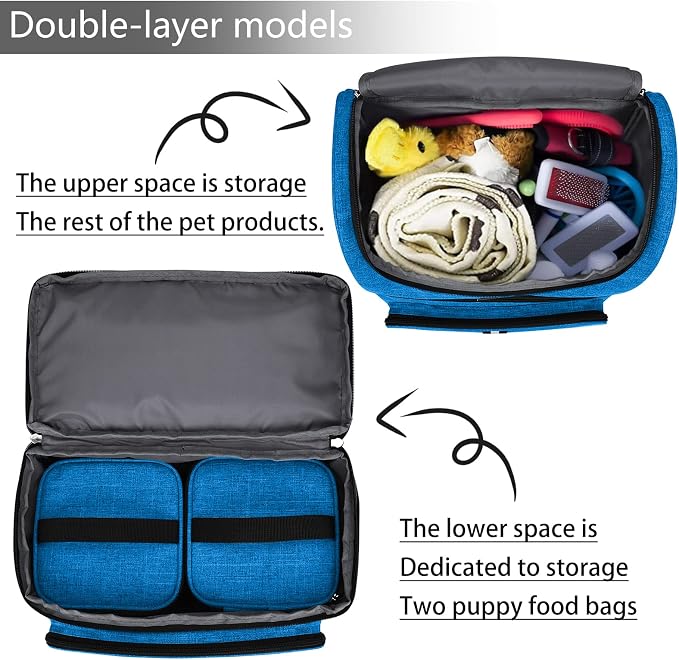 BAGLHER Pet Travel Bag, Double-Layer Pet Supplies Backpack, Pet Travel Backpack - Image 6