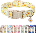Adjustable Floral Dog Collar, Lightweight Quick-Release Buckle Collar by Babolepet