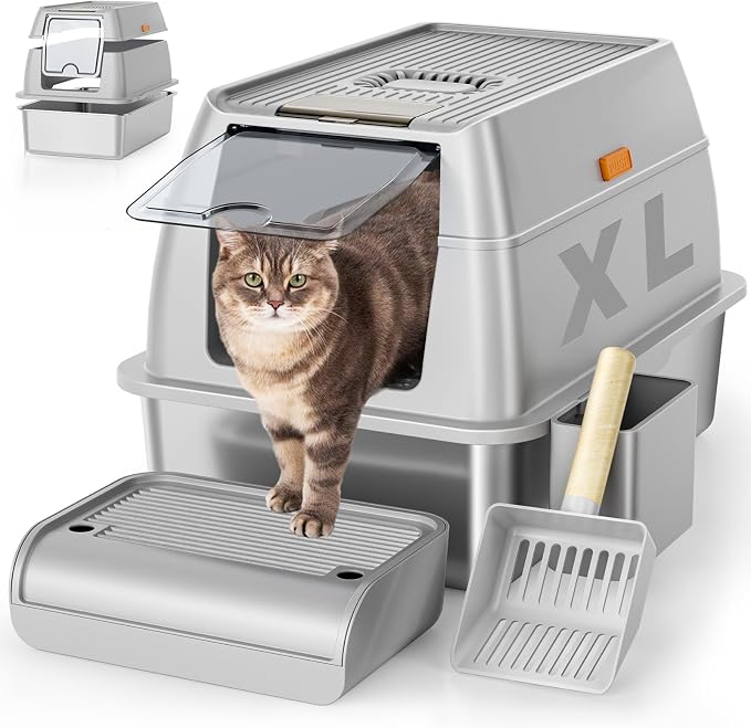 Stainless Steel Cat Litter Box by OKSOTY