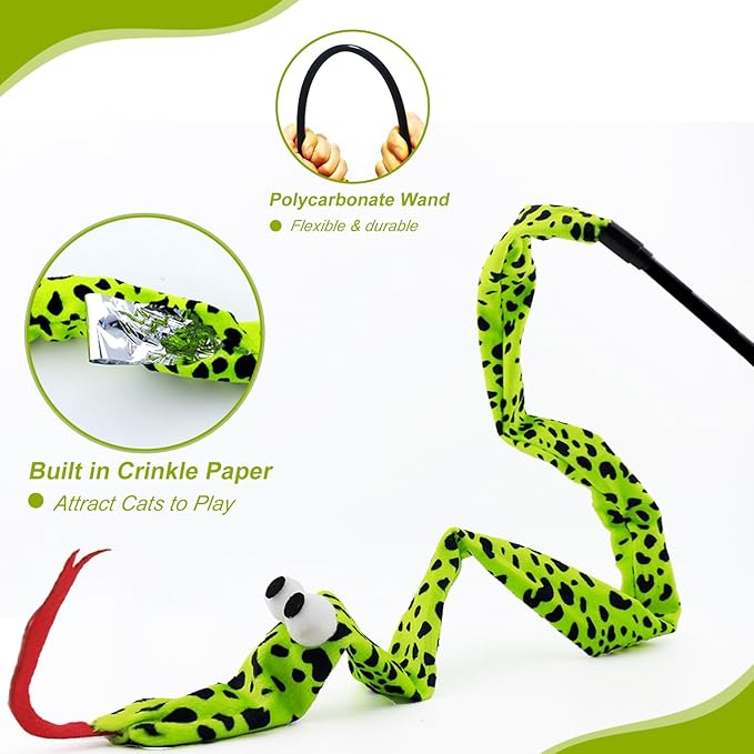 Interactive Cat Toy Wand with Catnip Mouse, Cat Teaser Wand Rainbow String - Image 5