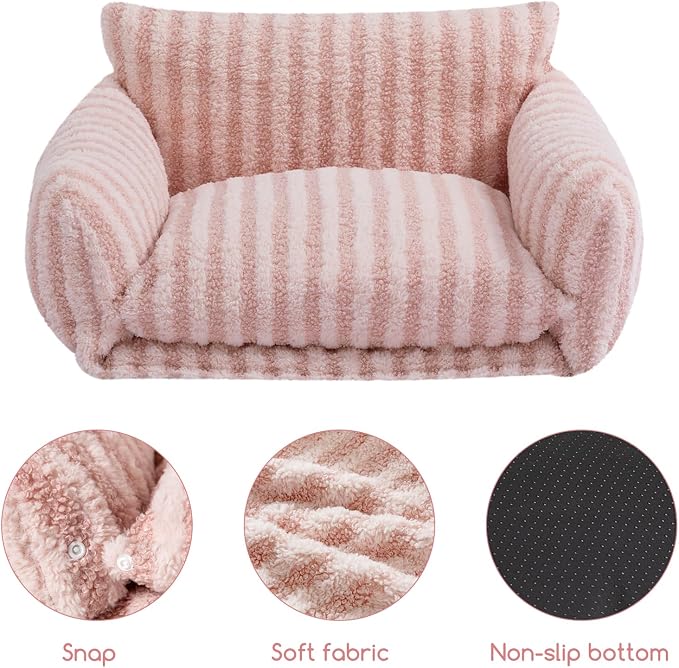 Hollypet Cat Bed Fluffy Plush Mutifuctional Double-Layer Soft Pet Couch - Image 5