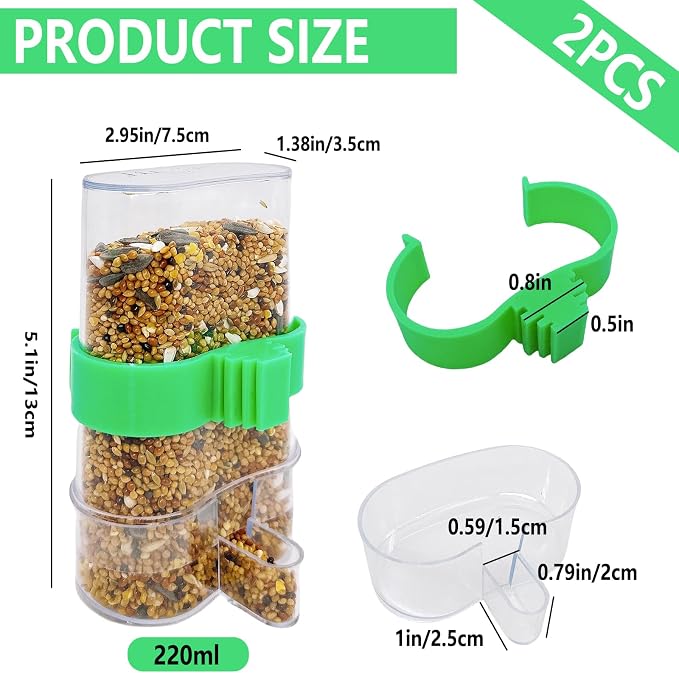 Automatic Bird Water Dispenser Parrot Water Feeder Bird Seed Food Container - Image 2