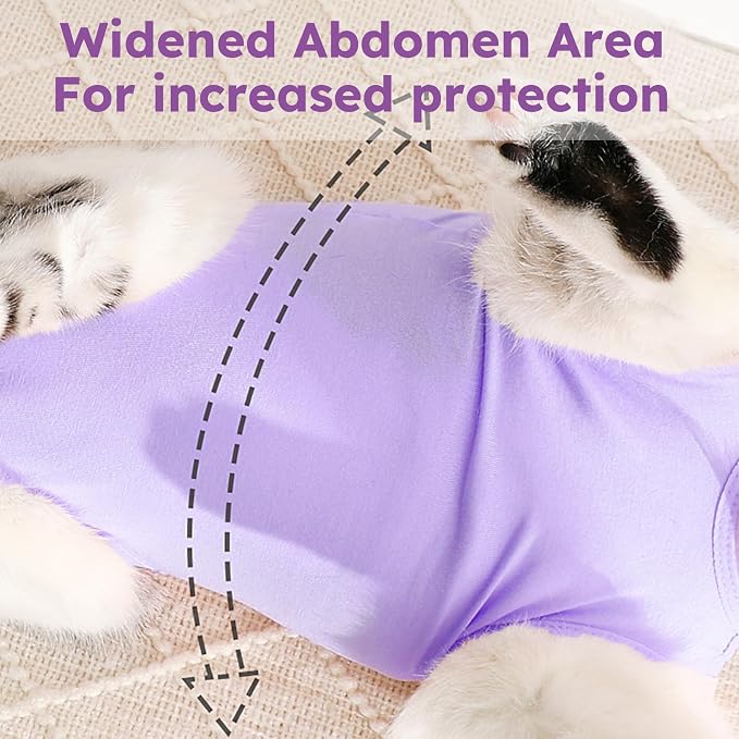 Cat Recovery Suit for Spay Abdominal Wound, Breathable Kitten Onesie for Cats - Image 5