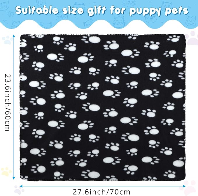 Eccliy 20 Pcs Puppy Blanket Pet Soft Fleece Dog Blankets Warm Felt Throw Sleep - Image 2