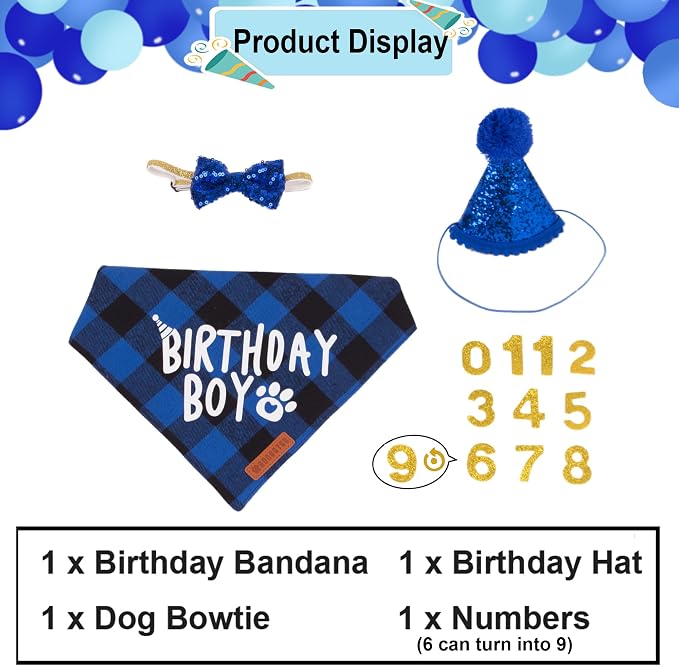 ADOGGYGO Dog Birthday Party Supplies, Pet Party Hat - Image 3