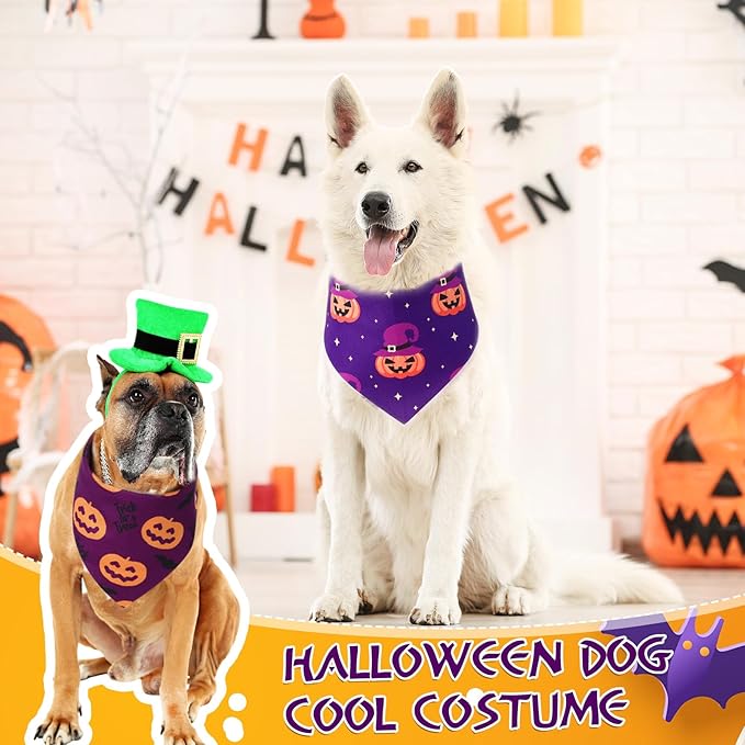 Abbylike 50 Pcs Halloween Dog Bandanas Bulk Pumpkin Bandanas - Image 2