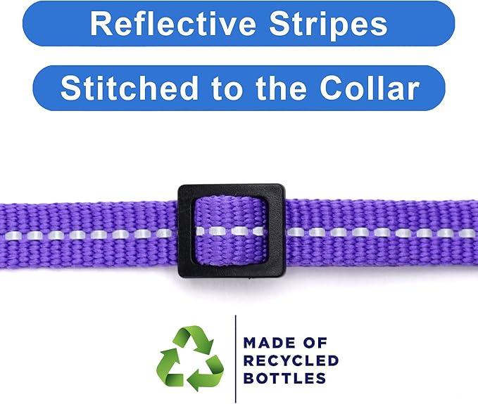 Pawtitas Recycled Purple Reflective Cat Collar – Eco-Friendly Breakaway Safety - Image 4