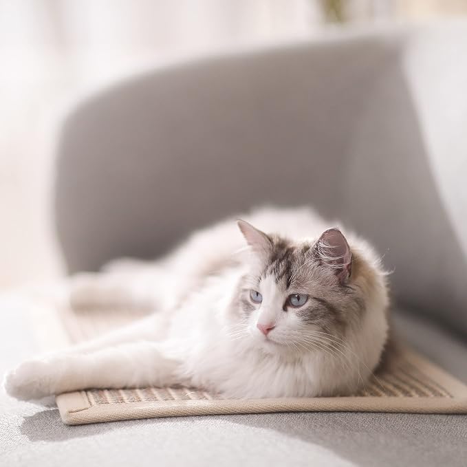 FUKUMARU Cat Scratcher Mat, 23.6 X 15.7 Inch Natural Sisal Cat Scratch Mats - Image 6