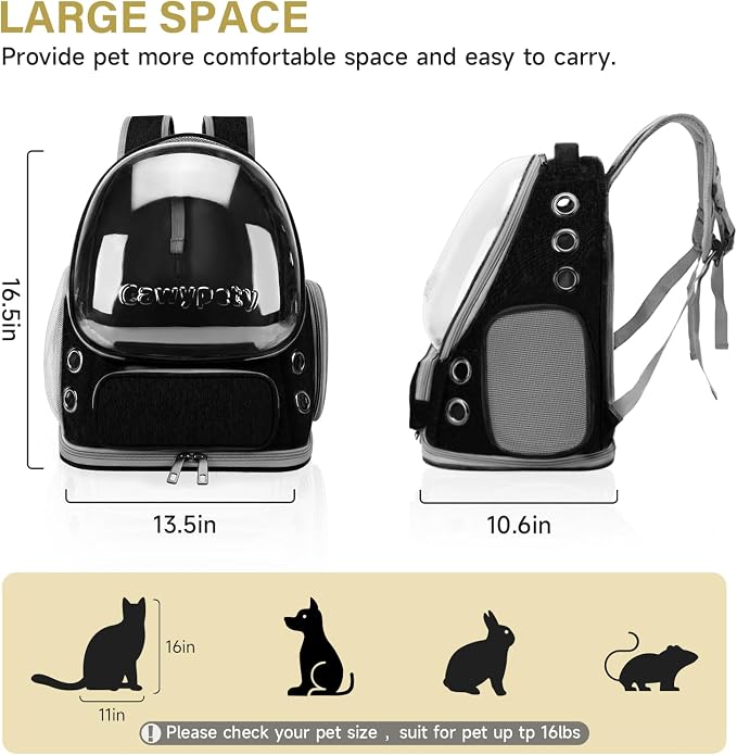 Cat Backpack Carrier, Breathable Cat Carrier Large Space Bubble Pet Backpack - Image 7