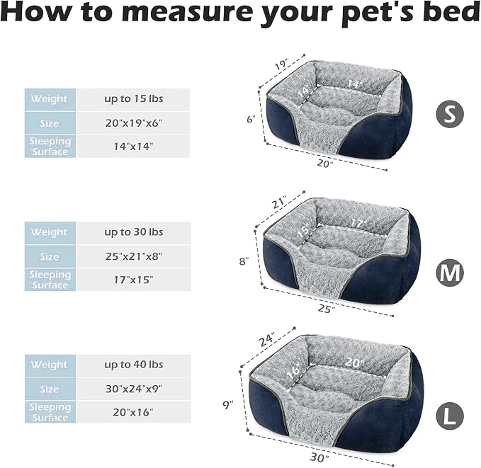 INVENHO Small Dog Bed Rectangle Washable Orthopedic Soft Calming Sleeping - Image 3