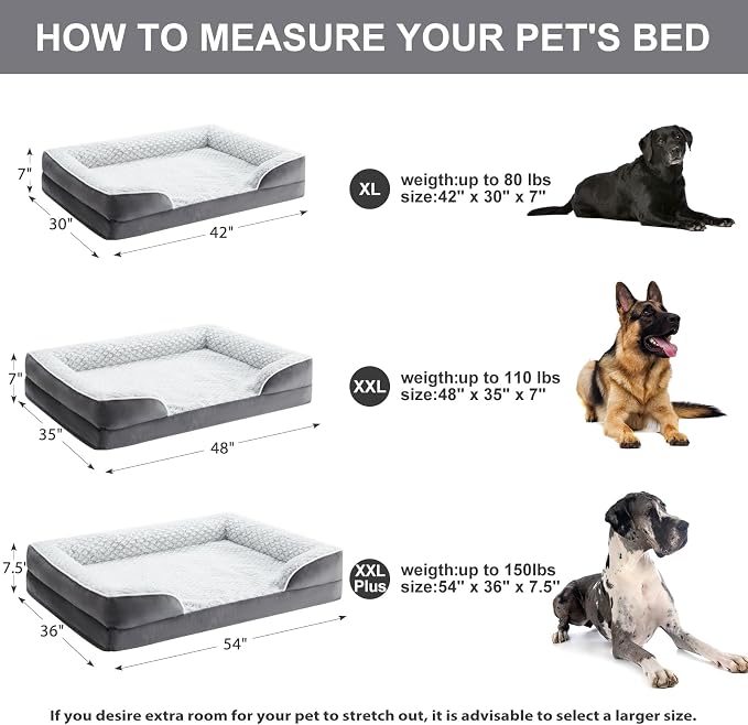 Orthopedic Dog Bed for Large Dogs, Egg Crate Foam Bed for Large Dogs, Equipped - Image 4