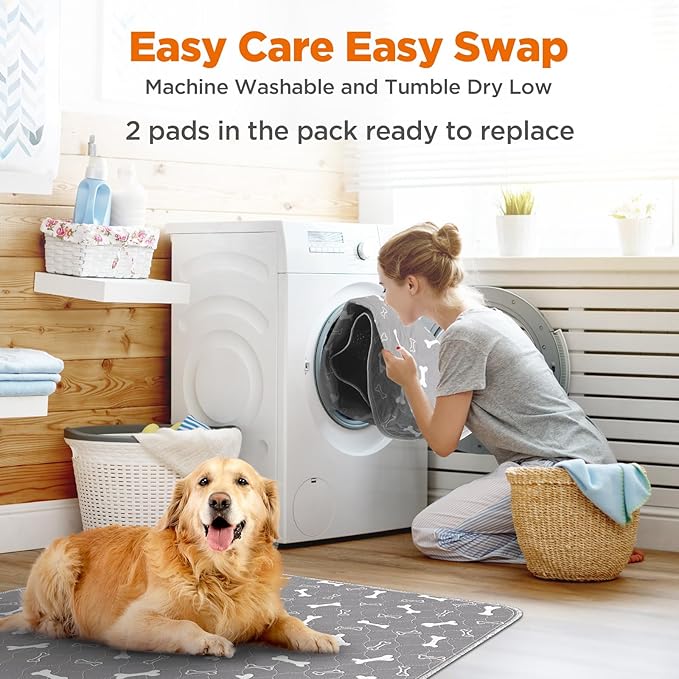 Washable Pee Pads for Dogs, 2 Pack Large Reusable Puppy Pads, Non-Slip - Image 5