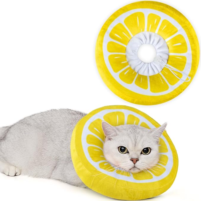 ANWA Adjustable Cat Cone Collar Soft, Cute Cat Donut Collar After Surgery by ANWA